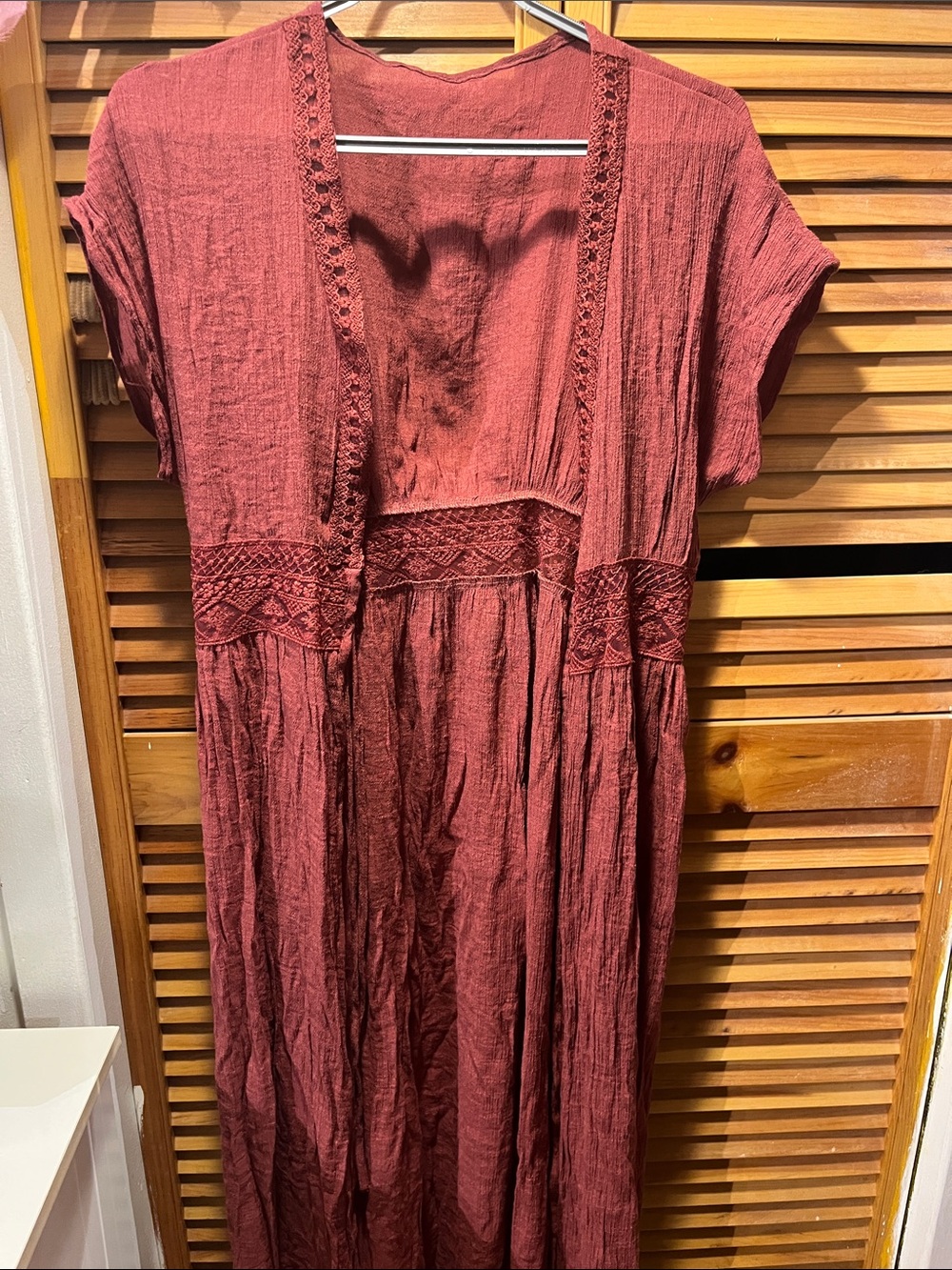 Women’s Bohemian Rust Red Maxi Dress
